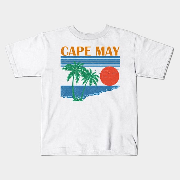 Cape May \\ Retro Vintage Design Kids T-Shirt by KianOlsen Art